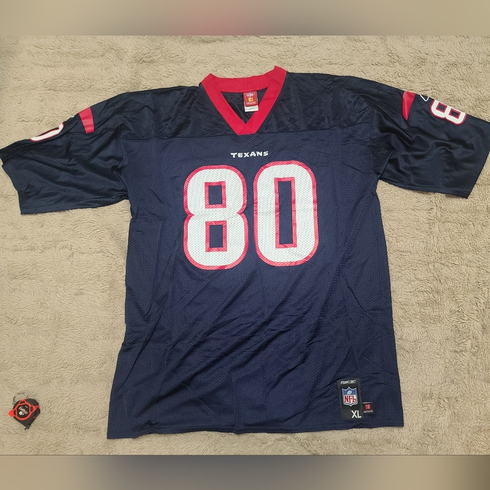 Reebok NflPlayer Texans #80 Navy Football Jersey Men's XL